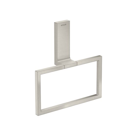 Hansgrohe AXOR Universal Rectangular Handtuchring, schwenkbar, Metall, Edelstahl Optic