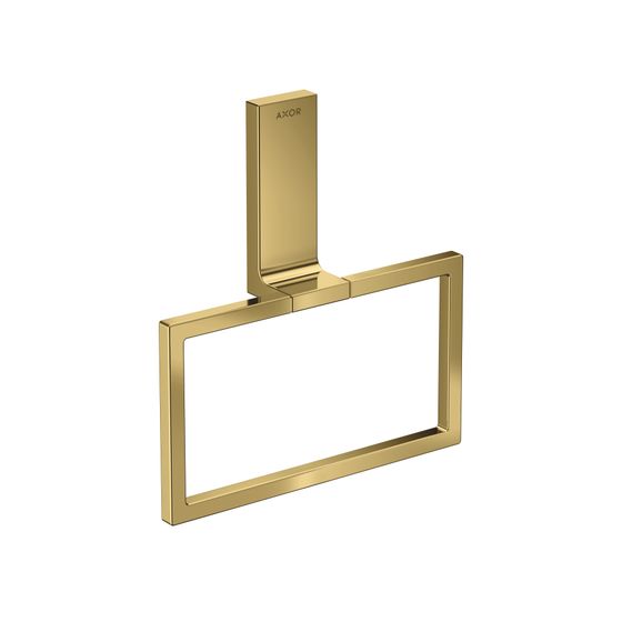 Hansgrohe AXOR Universal Rectangular Handtuchring, schwenkbar, Metall, Polished Gold Optic