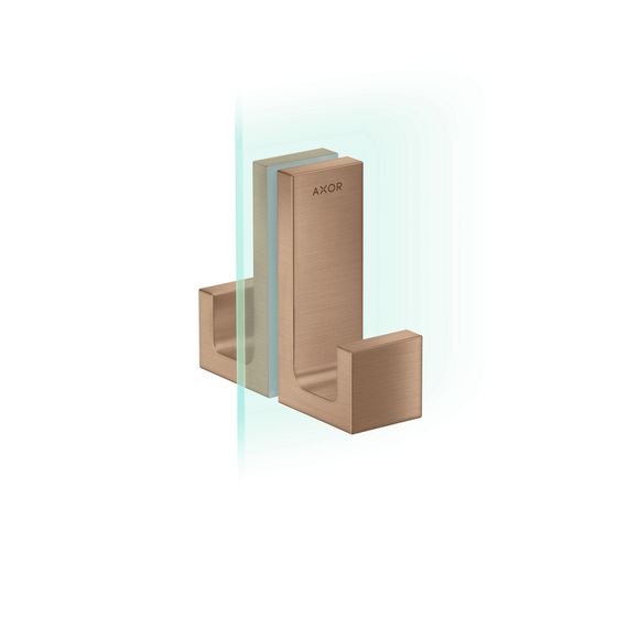 Hansgrohe AXOR Universal Rectangular Duschtürgriff, 6-12mm Glasstärke, Metall, Brushed Red Gold