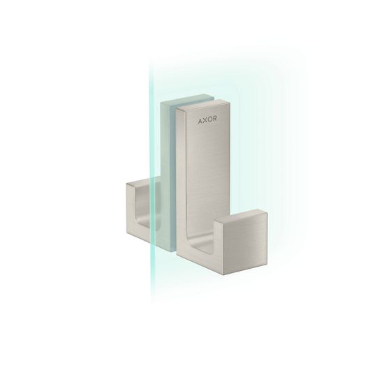 Hansgrohe AXOR Universal Rectangular Duschtürgriff, 6-12mm Glasstärke, Metall, Edelstahl Optic