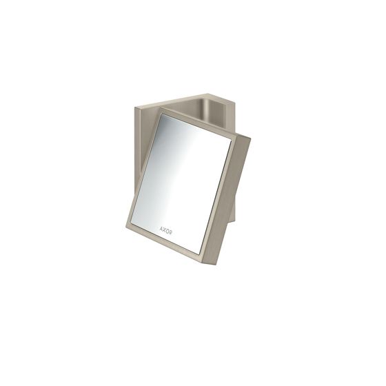 Hansgrohe AXOR Universal Rectangular Rasierspiegel, Wandmontage, neigbar, 120x110x80mm, Glas/Metall, Brushed Nickel