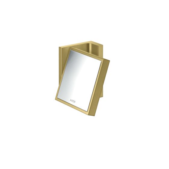 Hansgrohe AXOR Universal Rectangular Rasierspiegel, Wandmontage, neigbar, 120x110x80mm, Glas/Metall, Brushed Brass