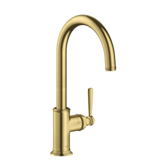 Hansgrohe AXOR Montreux Einhebel-Küchenmischer 260mm, 11l/min, Schwenkauslauf, Brushed Brass, 16580950