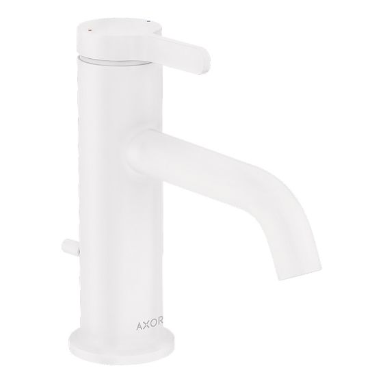 Hansgrohe AXOR One Einhebel-Waschtischmischer 70mm, 5l/min, Hebelgriff, Zugstangen-Ablaufgarnitur, Mattweiß