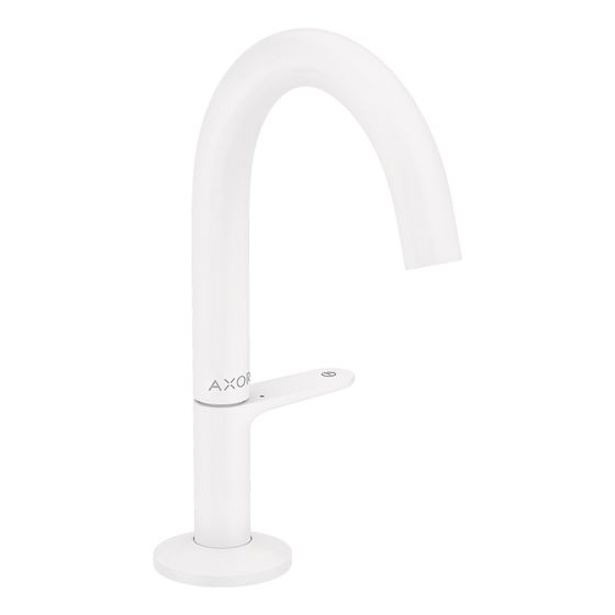 Hansgrohe AXOR One Waschtischmischer Select 140mm, 5l/min, Push-Open Ablaufgarnitur, Mattweiß