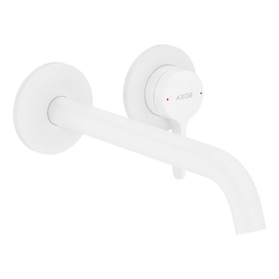 Hansgrohe AXOR One Einhebel-Waschtischmischer Unterputz, 5l/min, für Wandmontage, Hebelgriff, Auslauf 220mm, Mattweiß