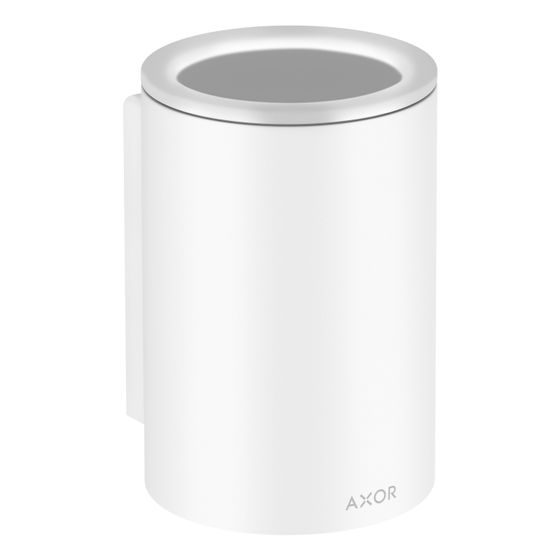 Hansgrohe Zahnputzbecher AXOR Universal Circular, 114x84x76mm, Metall/Glas, Mattweiß