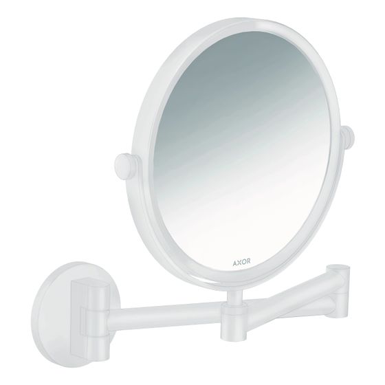 Hansgrohe AXOR Universal Circular Rasierspiegel, 5-fach Vergrößerung, neigbar, schwenkbar, Mattweiß