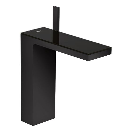 Hansgrohe AXOR MyEdition Einhebel-Waschtischmischer 230mm, 5l/min, für AWT, Push-Open Ablaufgarnitur, Mattschwarz/Schwarzglas