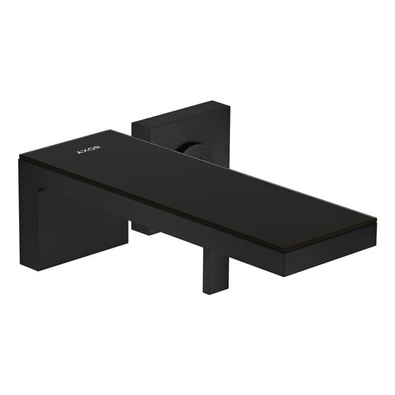 Hansgrohe AXOR MyEdition Einhebel-Waschtischmischer Unterputz, 5l/min, für Wandmontage, Auslauf 221mm, Mattschwarz/Schwarzglas