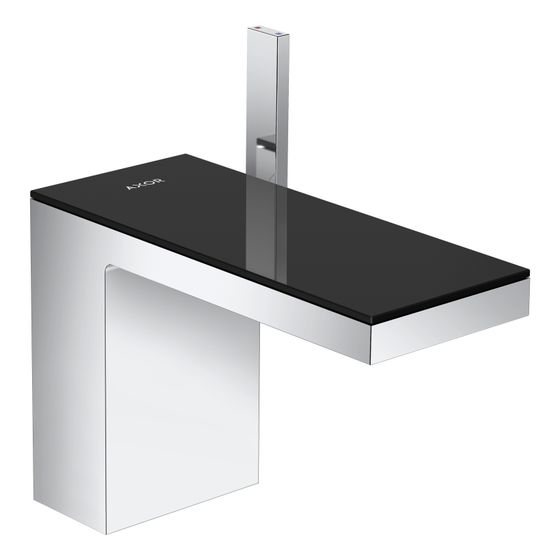 Hansgrohe AXOR MyEdition Einhebel-Waschtischmischer 110mm, 5l/min, Push-Open Ablaufgarnitur, Chrom/Schwarzglas