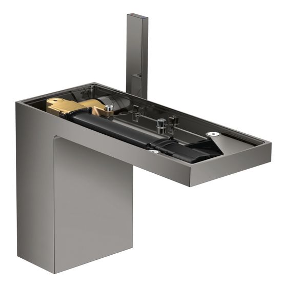 Hansgrohe AXOR MyEdition Einhebel-Waschtischmischer 110mm, 5l/min, Push-Open Ablaufgarnitur ohne Platte, Polished Black Chrome