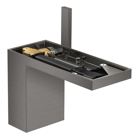 Hansgrohe AXOR MyEdition Einhebel-Waschtischmischer 110mm, 5l/min, Push-Open Ablaufgarnitur ohne Platte, Brushed Black Chrome