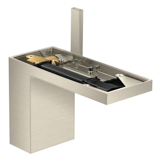 Hansgrohe AXOR MyEdition Einhebel-Waschtischmischer 110mm, 5l/min, Push-Open Ablaufgarnitur ohne Platte, Brushed Nickel
