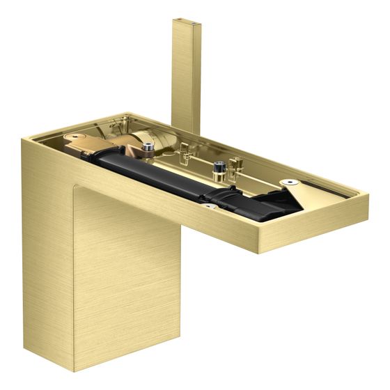 Hansgrohe AXOR MyEdition Einhebel-Waschtischmischer 110mm, 5l/min, Push-Open Ablaufgarnitur ohne Platte, Brushed Brass