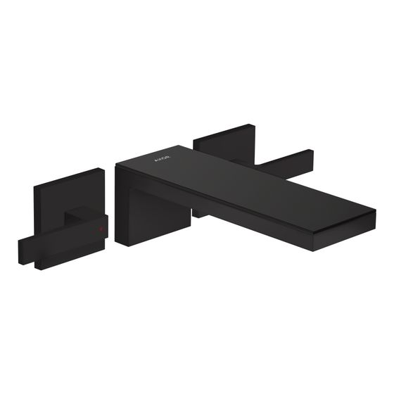 Hansgrohe AXOR MyEdition 3-Loch Waschtischarmatur Unterputz, 5l/min, für Wandmontage, Auslauf 221mm, Mattschwarz/Schwarzglas