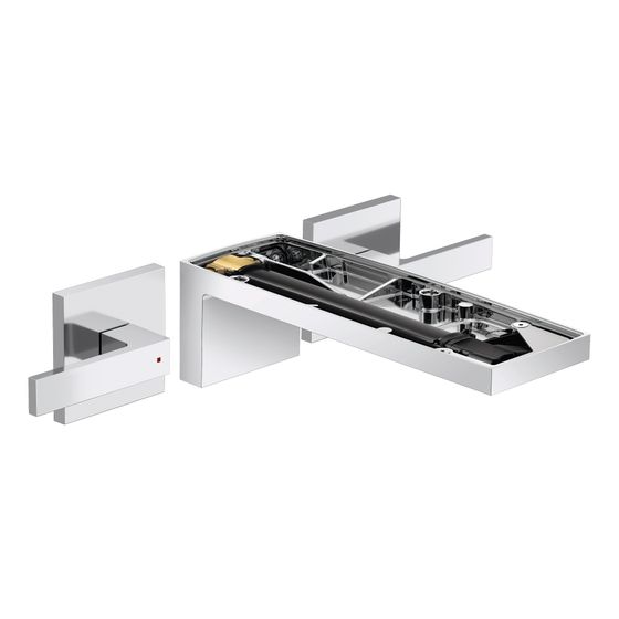 Hansgrohe AXOR MyEdition 3-Loch Waschtischarmatur Unterputz, 5l/min, für Wandmontage, Auslauf 221mm, ohne Platte, Chrom