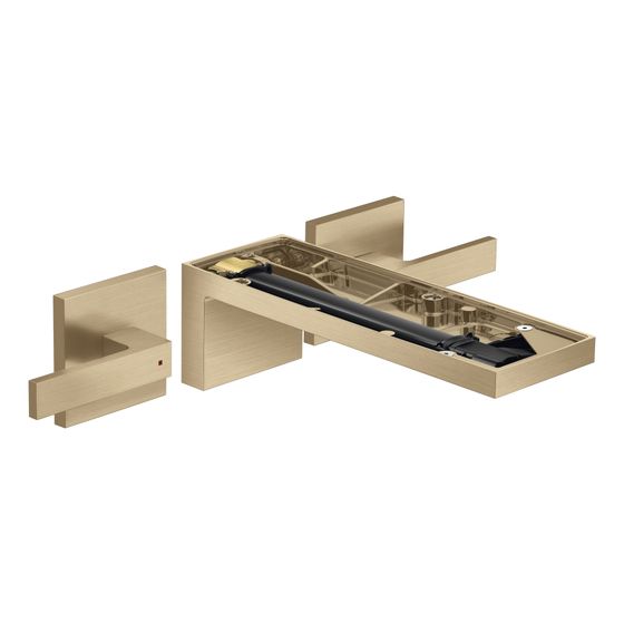 Hansgrohe AXOR MyEdition 3-Loch Waschtischarmatur UP, 5l/min, für Wandmontage, Auslauf 221mm, ohne Platte, Brushed Bronze