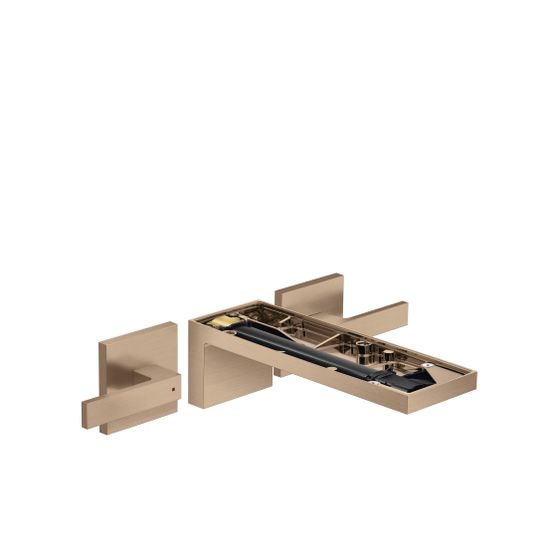 Hansgrohe AXOR MyEdition 3-Loch Waschtischarmatur UP, 5l/min, für Wandmontage, Auslauf 221mm, ohne Platte, Brushed Red Gold
