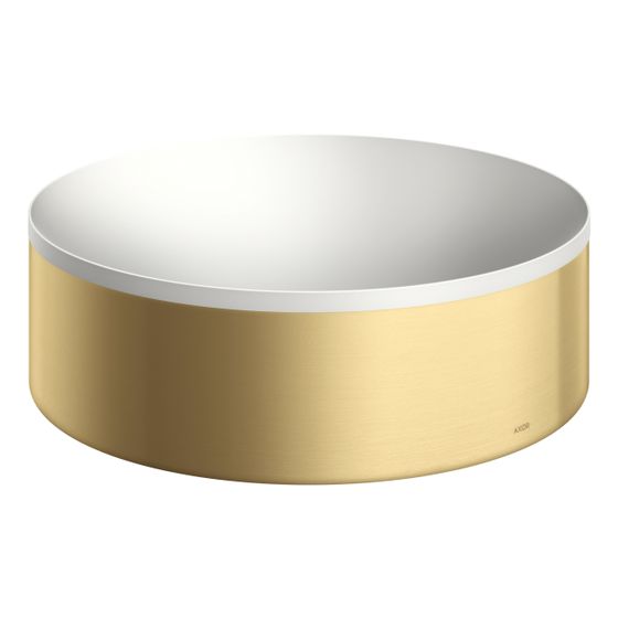 Hansgrohe AXOR Aufsatzwaschtisch Suite Rund, 300x105x300mm, ohne Hahnloch, Überlauf, Brushed Gold Optic