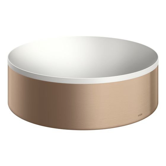 Hansgrohe AXOR Aufsatzwaschtisch Suite Rund, 300x105x300mm, ohne Hahnloch, Überlauf, Brushed Red Gold