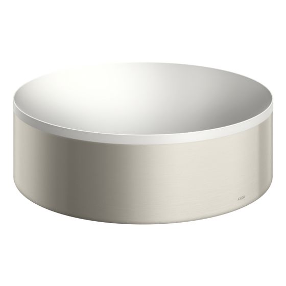 Hansgrohe AXOR Aufsatzwaschtisch Suite Rund, 300x105x300mm, ohne Hahnloch, Überlauf, Edelstahl Optic