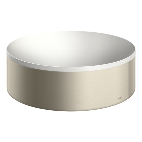 Hansgrohe AXOR Aufsatzwaschtisch Suite Rund, 300x105x300mm, ohne Hahnloch, Überlauf, Brushed Nickel