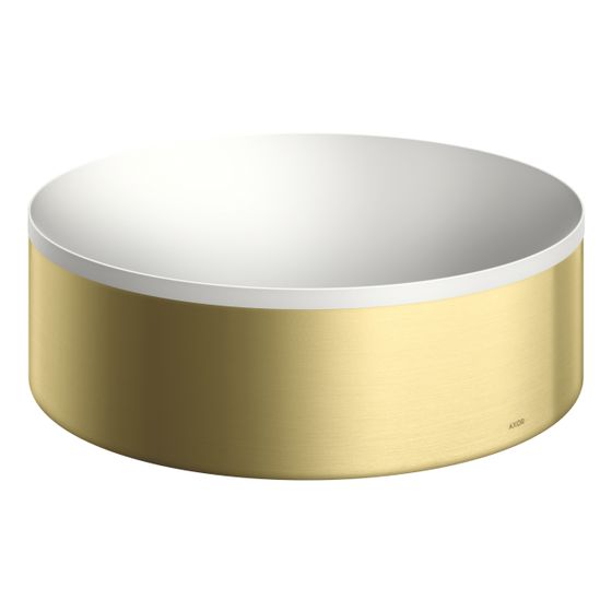 Hansgrohe AXOR Aufsatzwaschtisch Suite Rund, 300x105x300mm, ohne Hahnloch, Überlauf, Brushed Brass