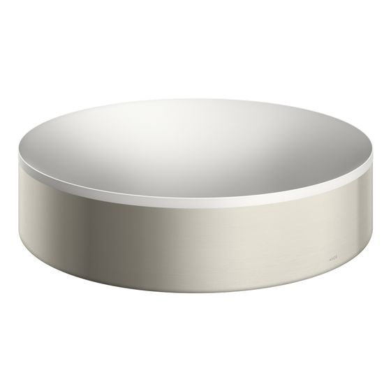 Hansgrohe AXOR Aufsatzwaschtisch Suite Rund, 400x105x400mm, ohne Hahnloch, Überlauf, Edelstahl Optic
