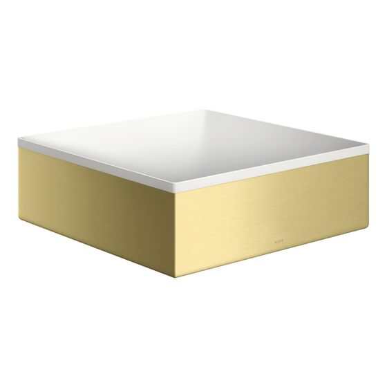 Hansgrohe AXOR Aufsatzwaschtisch Suite Quadratisch, 285x105x285mm, ohne Hahnloch, Überlauf, Brushed Brass