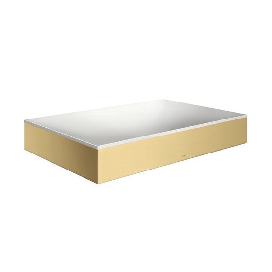 Hansgrohe AXOR Aufsatzwaschtisch Suite Quadratisch, 600x95x400mm, ohne Hahnloch, Überlauf, Brushed Gold Optic
