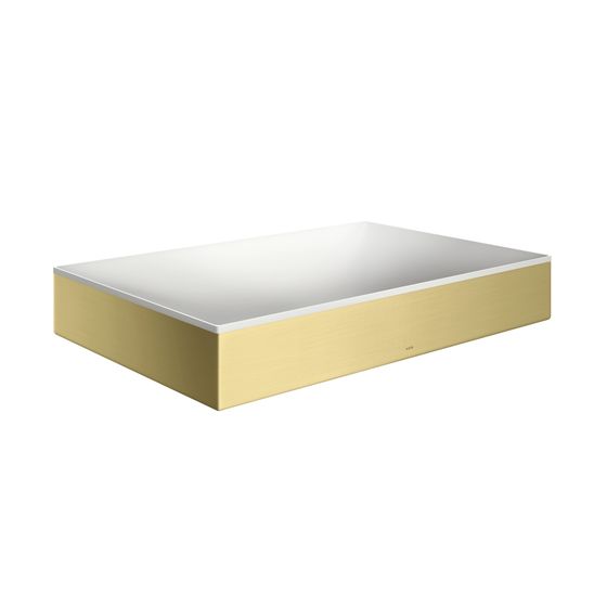 Hansgrohe AXOR Aufsatzwaschtisch Suite Quadratisch, 600x95x400mm, ohne Hahnloch, Überlauf, Brushed Brass