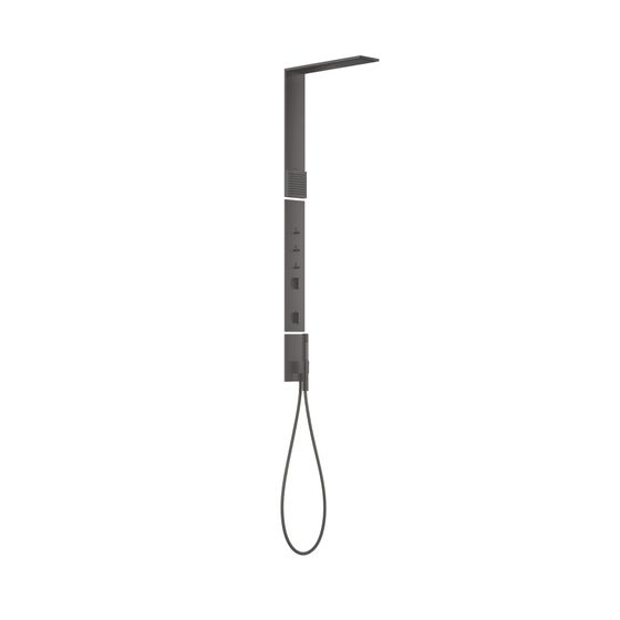 Hansgrohe AXOR ShowerComposition Duschpaneel, Thermostat, Kopfbrause 110x220mm, 1jet, Schulterbrause, Brushed Black Chrome