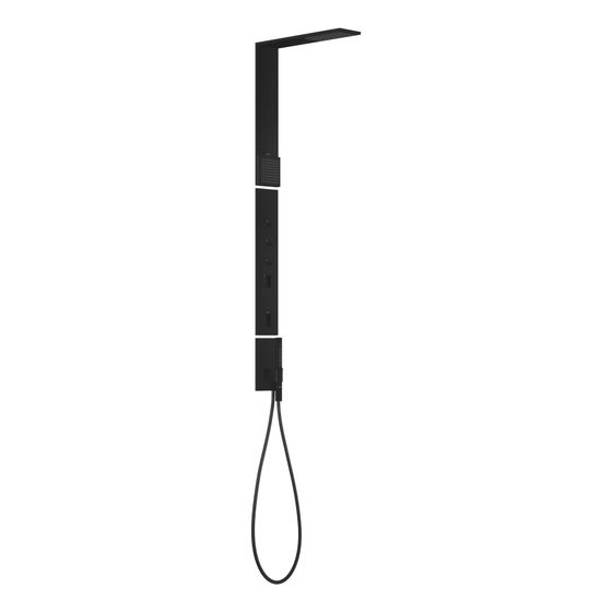 Hansgrohe AXOR ShowerComposition Duschpaneel, Thermostat, Kopfbrause 110x220mm, 1jet, Schulterbrause, Mattschwarz