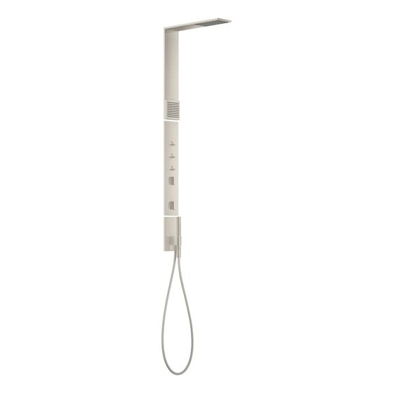 Hansgrohe AXOR ShowerComposition Duschpaneel, Thermostat, Kopfbrause 110x220mm, 1jet, Schulterbrause, Edelstahl Optic