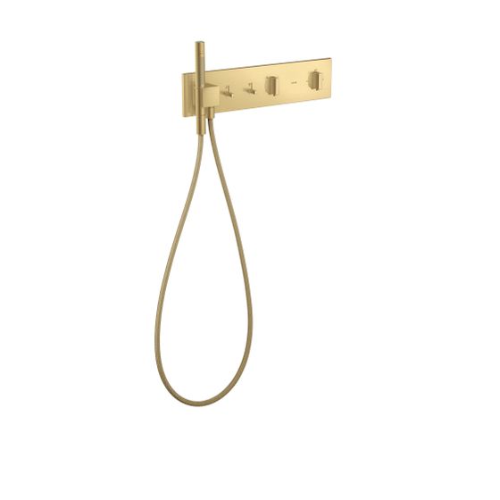 Hansgrohe AXOR ShowerComposition Thermostatmodul 470x110mm, Unterputz für 2 Verbraucher, Brushed Gold Optic