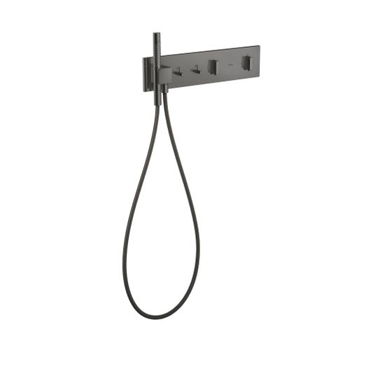Hansgrohe AXOR ShowerComposition Thermostatmodul 470x110mm, Unterputz für 2 Verbraucher, Polished Black Chrome