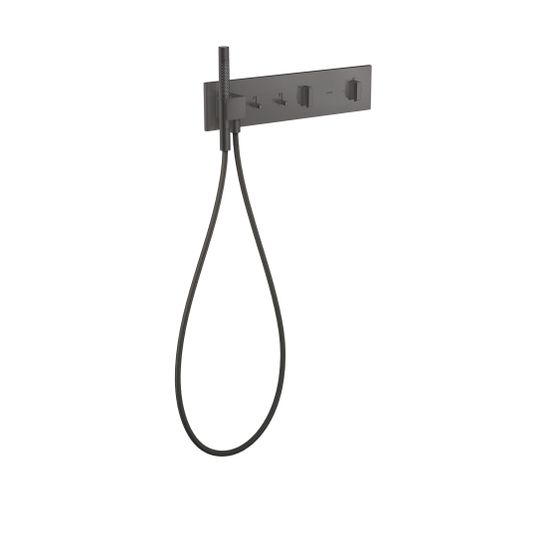 Hansgrohe AXOR ShowerComposition Thermostatmodul 470x110mm, Unterputz für 2 Verbraucher, Brushed Black Chrome