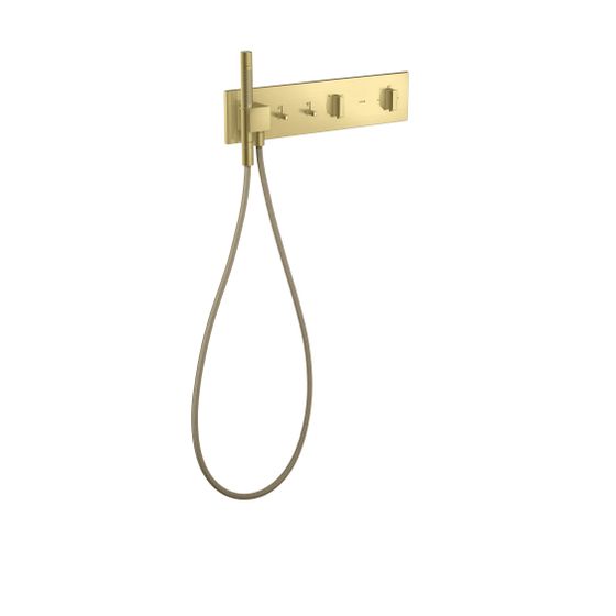 Hansgrohe AXOR ShowerComposition Thermostatmodul 470x110mm, Unterputz für 2 Verbraucher, Brushed Brass