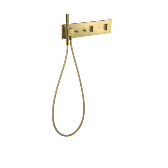 Hansgrohe AXOR ShowerComposition Thermostatmodul 470x110mm, Unterputz für 2 Verbraucher, Polished Gold Optic