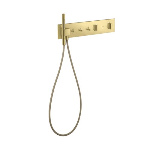 Hansgrohe AXOR ShowerComposition Thermostatmodul 540x110mm, Unterputz für 3 Verbraucher, Brushed Brass