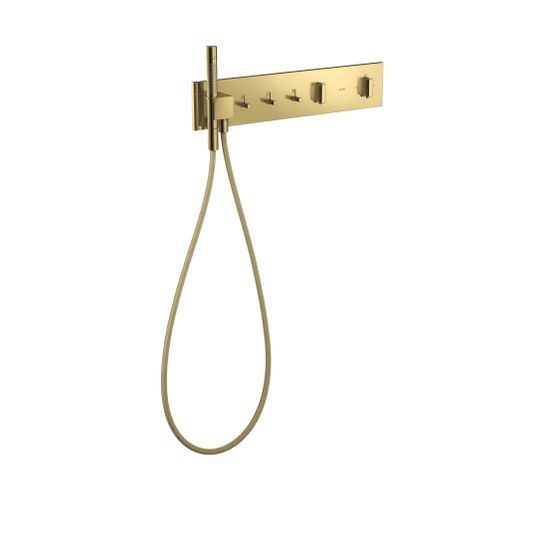 Hansgrohe AXOR ShowerComposition Thermostatmodul 540x110mm, Unterputz für 3 Verbraucher, Polished Gold Optic