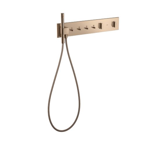 Hansgrohe AXOR ShowerComposition Thermostatmodul 610x110mm, Unterputz für 4 Verbraucher, Polished Red Gold