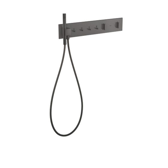 Hansgrohe AXOR ShowerComposition Thermostatmodul 610x110mm, Unterputz für 4 Verbraucher, Brushed Black Chrome