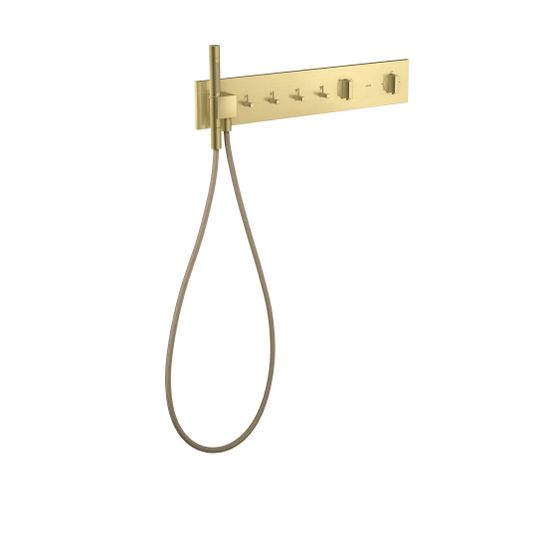 Hansgrohe AXOR ShowerComposition Thermostatmodul 610x110mm, Unterputz für 4 Verbraucher, Brushed Brass