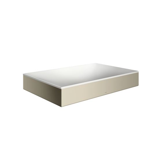Hansgrohe AXOR Aufsatzwaschtisch Suite Quadratisch, 600x95x400mm, ohne Hahnloch, Überlauf, Polished Nickel