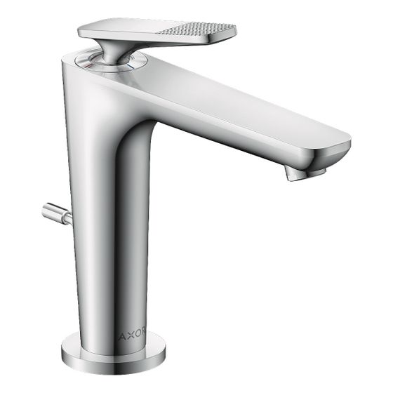 Hansgrohe AXOR Citterio C Einhebel-Waschtischmischer 125mm, CoolStart, Zugstangen-Ablaufgarnitur, Cubic cut, Chrom
