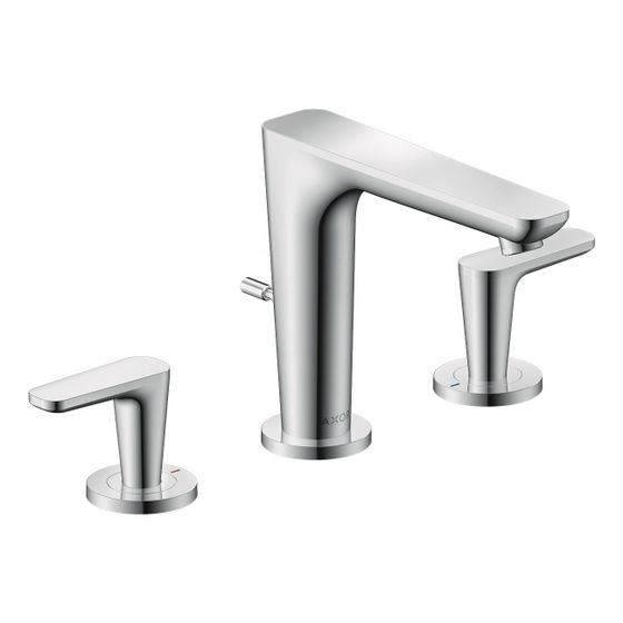 Hansgrohe AXOR Citterio C 3-Loch Waschtischarmatur 125, DN 15, Zugstangen-Ablaufgarnitur, Chrom