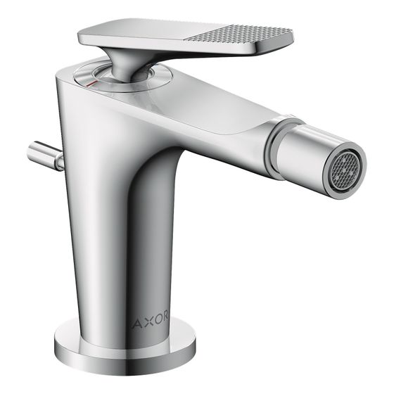 Hansgrohe AXOR Einhebel-Bidetmischer Citterio C Standmontage, Zugstangen-Ablaufgarnitur, Cubic cut, Chrom