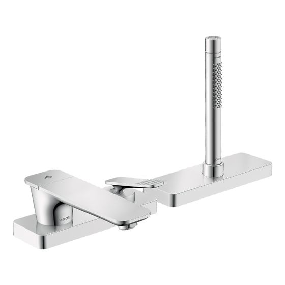 Hansgrohe AXOR Citterio C 3-Loch Einhebel-Wannenmischer, Wannenrandmontage, sBox, Cubic cut, Chrom